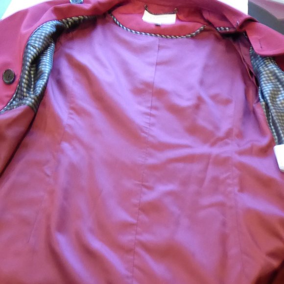 LK Bennett Light Weight Raspberry Pink Double Breasted Trench Coat USA Size 4 - Picture 8 of 15